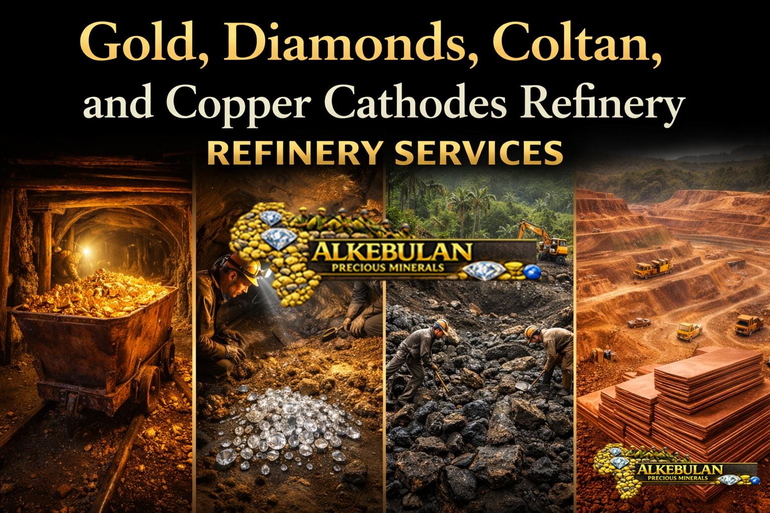 Gold, Diamonds, Coltan, and Copper Cathodes Refinery Services