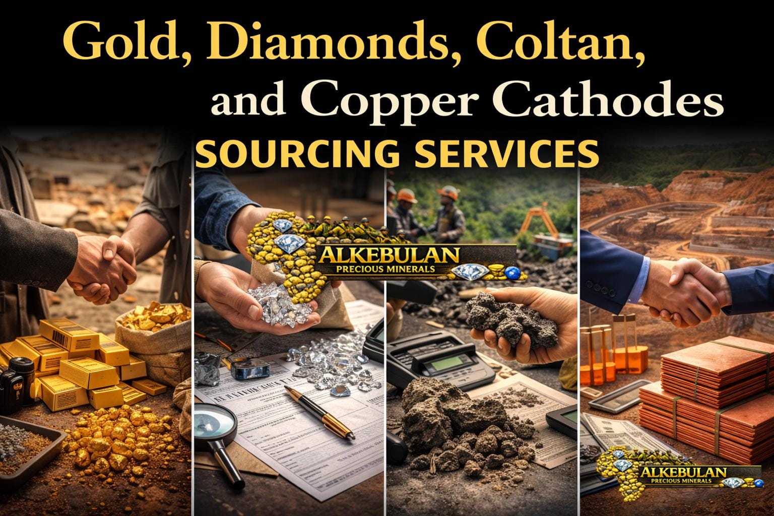 Gold, Diamonds, Coltan, and Copper Cathodes Sourcing Services