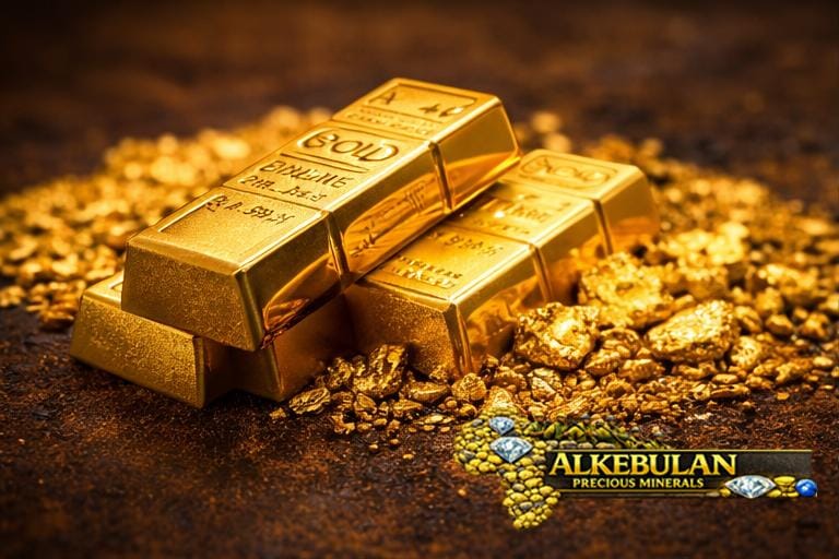 24 karat gold bars and nuggets